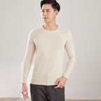 Men's Solid Color Round Neck V-neck Wool Sweater Knitted