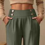 Draping Mop Casual Pants High Waist