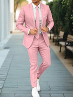 Men's New Linen Single Row One Button Suit