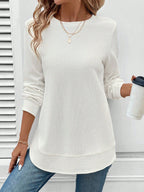 Women's Solid Color Round Neck Loose Stylish Sweatshirt