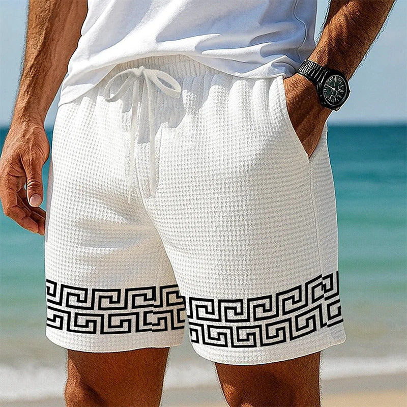 Summer Men's American Waffle Loose Shorts