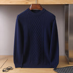 All-matching Seven-needle Thickened Twisted Round Neck Men's Sweater