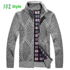 Fashion Men's Sweater Stand Collar Zipper Cardigan Outerwear
