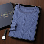 Autumn And Winter New Round Neck Diamond Lattice Twisted Cashmere Men's Sweater