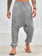 Summer Breathable Cuffed Pants Beach Straight-leg Pants Solid Color