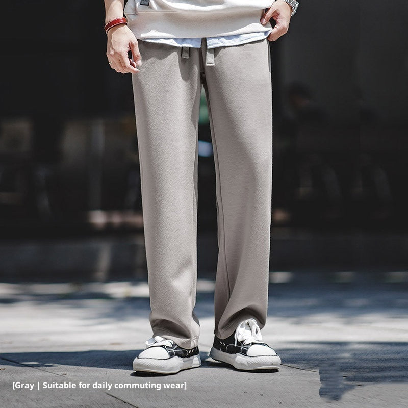American Casual Air Layer Sweatpants Loose Drooping Anti-wrinkle Elastic Straight