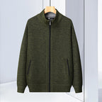 Stand Collar Sweater Coat For Men Fleece Jacket