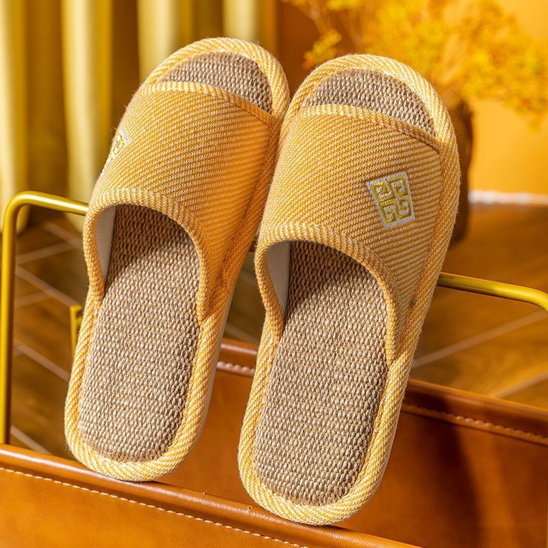 Linen Slippers For Women Spring And Autumn Non-slip Home