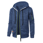 Men's Sports Fitness Casual Jacquard Sweater Hooded Coat