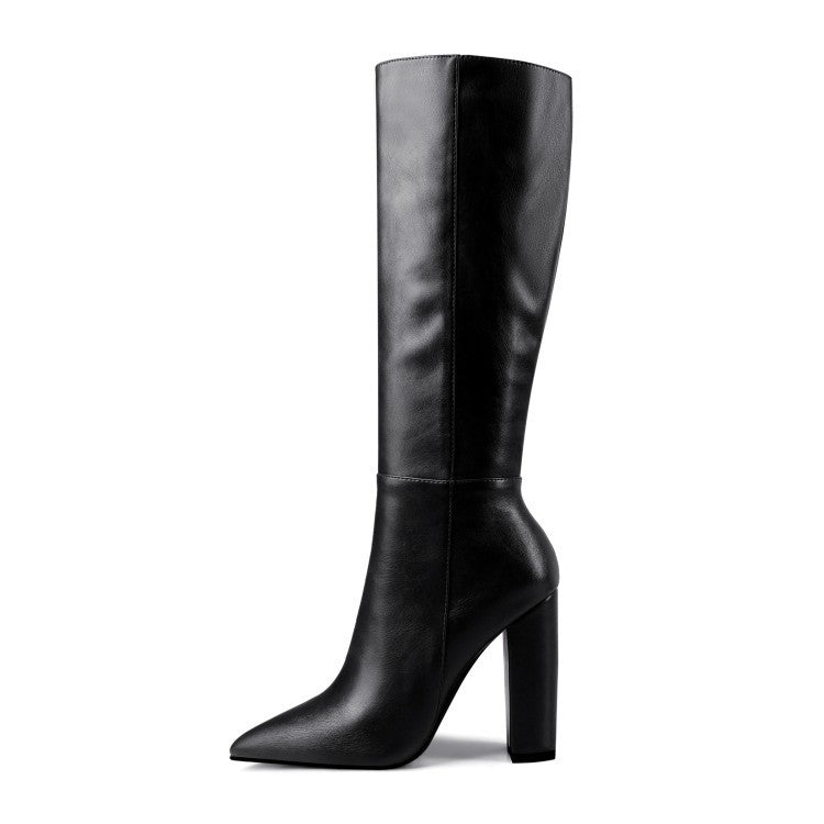 Pointed Toe Chunky Heel High Heel Autumn And Winter Women's High Boots
