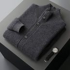 Men's Cashmere Cardigan Stand Collar Simple Urban Outerwear