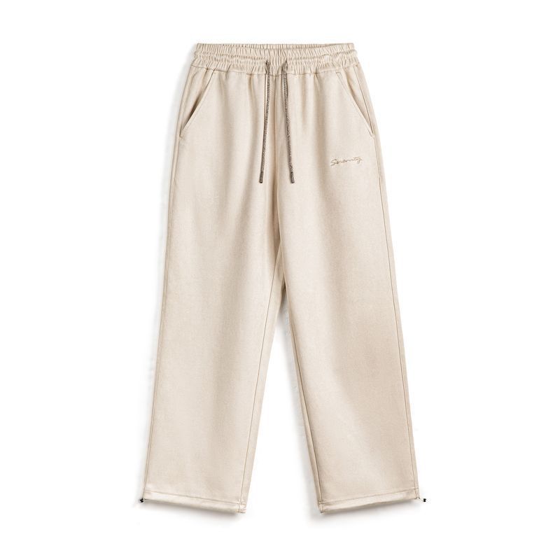 Casual Brushed Suede Sweatpants Straight-leg Wide-leg Pants