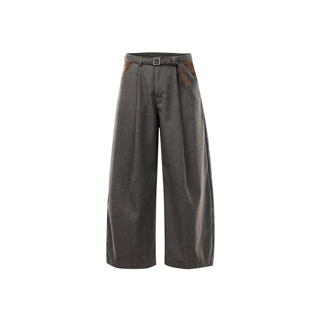 Retro Houndstooth Pattern Loose Wide-legged Versatile Casual Pants