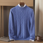 Men's Semi-high Diamond Bottoming Shirt Middle-aged Business Leisure Twisted Warm Sweater