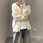 Barne Style Contrast Color Knitted Cardigan Sweater For Men