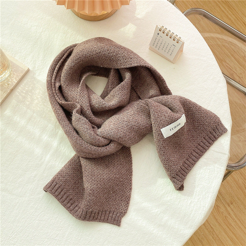 Male And Female Students' Knitted Simple All-match Scarf