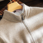 Men's Zippered Fashion Round Neck Sweater