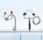 Connected Faucet Eyewash Basin Faucets Wall Mounted Eye Wash Station Emergency Sink Attachment Mount Flush Shower Double Mouth
