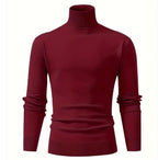 Knitted Sweater Men Soft Skin-friendly Casual Warm High-neck Sweater