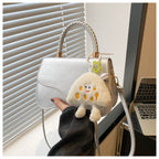 Design Portable Magnetic Snap Textured One-shoulder Bag