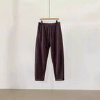 Heavy Industry Pleated Stand Cut Banana Pants Loose Wide Leg Solid Color
