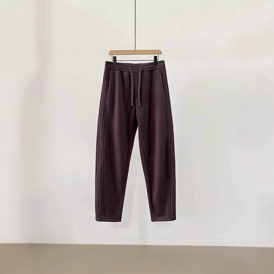 Heavy Industry Pleated Stand Cut Banana Pants Loose Wide Leg Solid Color