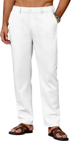 Men's Casual Breathable Drawstring Pants Breathable Casual Pants With Slight Stretch