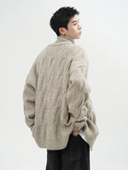 Retro Twist Cardigan Sweater For Men