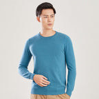 Men's Solid Color Round Neck V-neck Wool Sweater Knitted