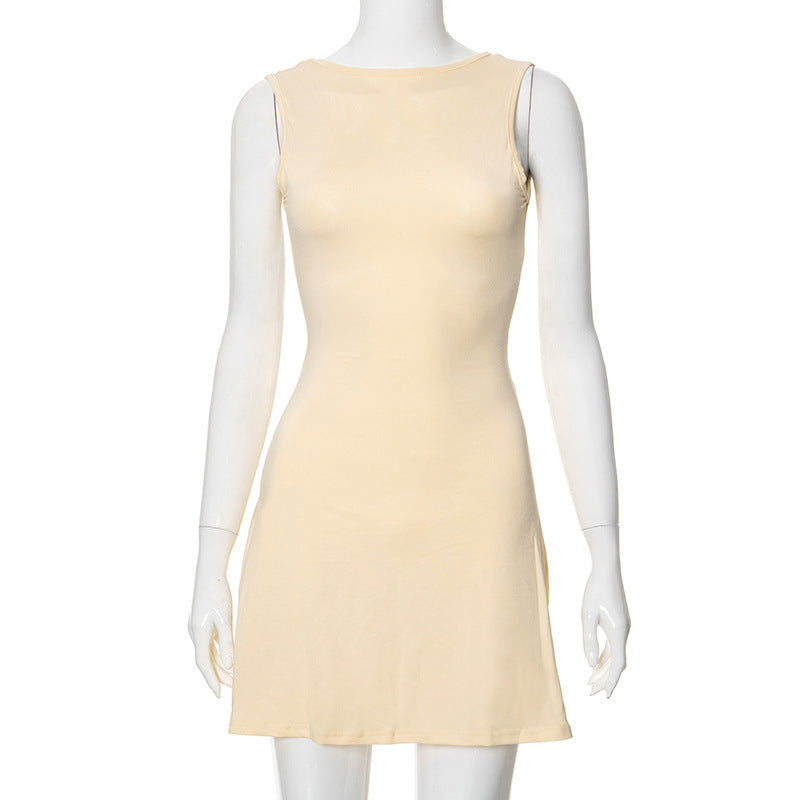 Backless Ruffles Casual Package Hip Dress