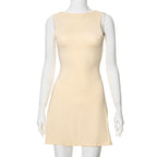 Backless Ruffles Casual Package Hip Dress