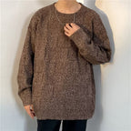 Winter Thickened Diamond Lattice Sweater Men's Loose Casual