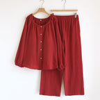 Women's Loose Long-sleeve Long Pants Casual Comfortable Simple Pajama Set