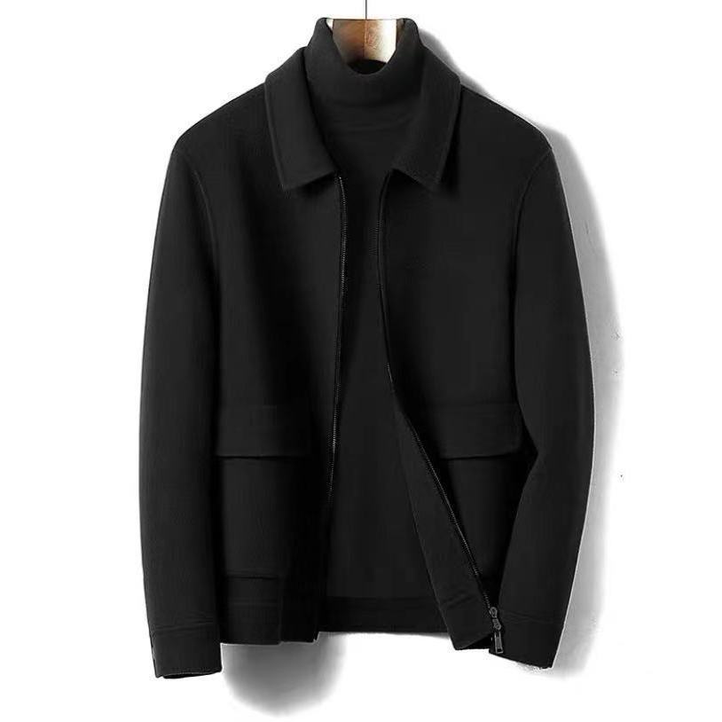 Men's Coat Thickened Double-sided Woolen Lapel Casual Woolen Coat