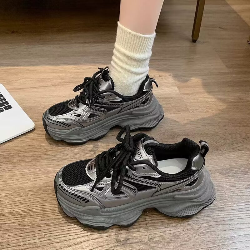Platform Mesh Elevator Breathable All-matching And Lightweight Sports Casual Shoes