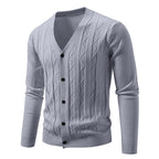 Men's Brocade Sweater Korean Style Trendy Casual Loose And Handsome V-neck Knitted Cardigan Coat
