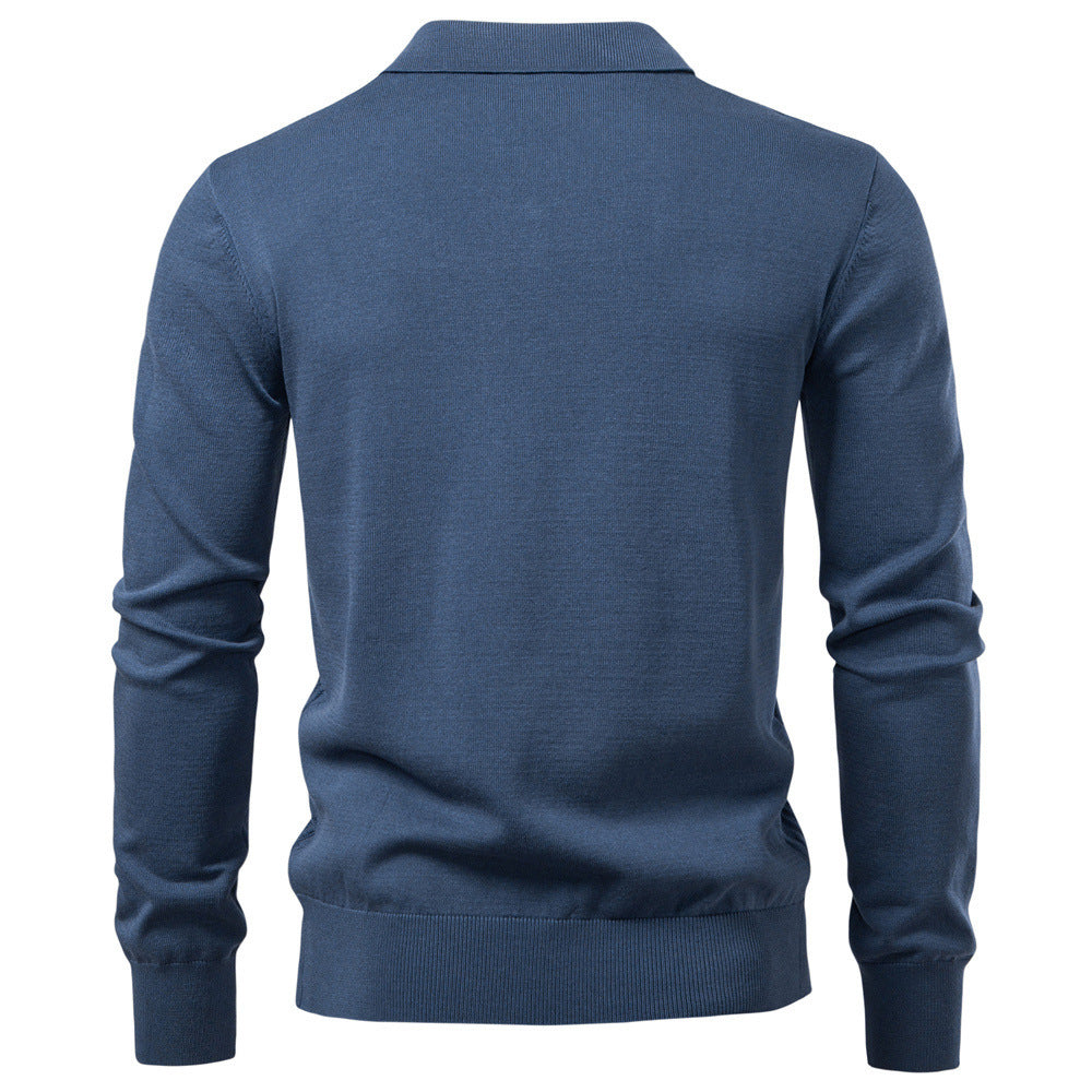 New Knitted Pullover Men's Jacquard V-neck Sweater