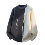 Fashion Round Neck Sweater Pullover Loose Sweater Men's Thickened Thermal Bottoming Shirt