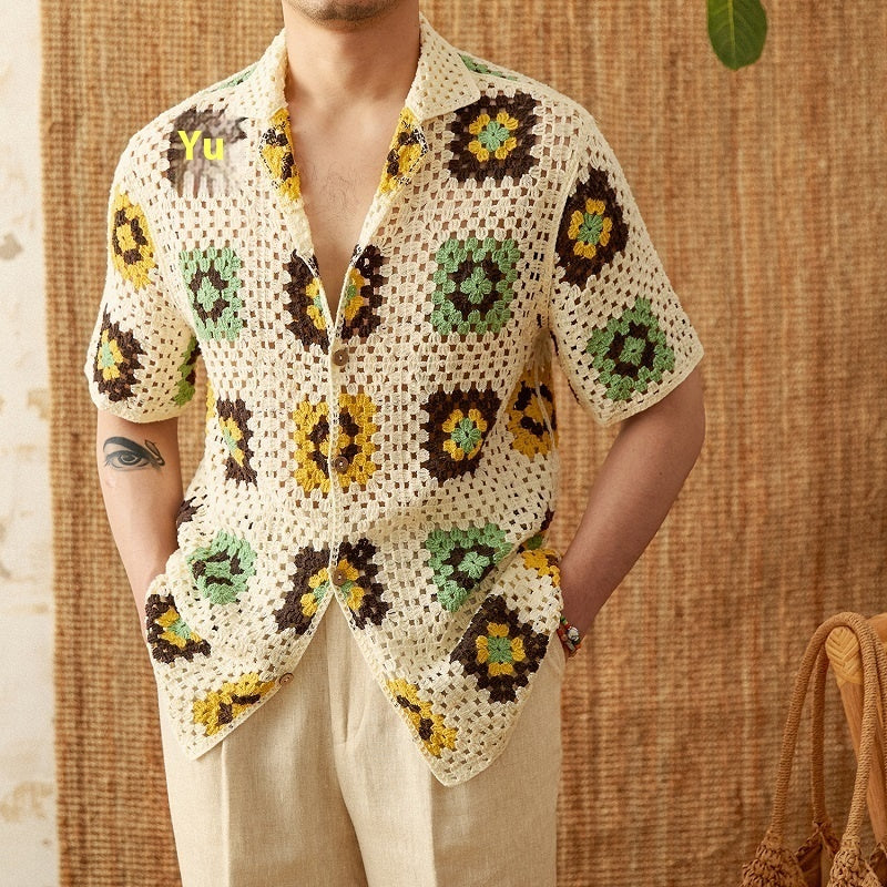 Lightweight Knitted Sweater Short Sleeve Casual Loose Cardigan