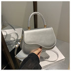 Design Portable Magnetic Snap Textured One-shoulder Bag