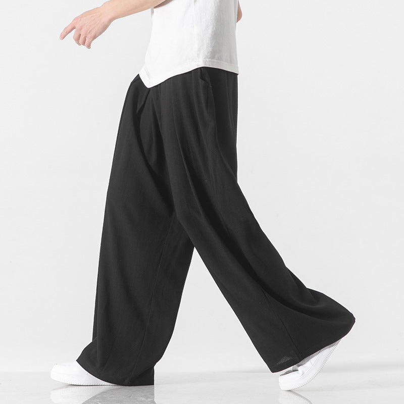 Linen Pants Men's Straight Casual Trousers