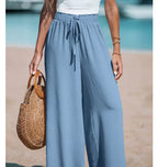Women's Drawstring Loose Casual Wide-leg Trousers