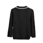 POLO Shirt Collar Color-blocking Long Sleeve Knit Sweater
