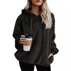 Long Sleeve Zipper Hooded Color Women's Sweatshirt Fleece Jacket