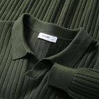 Men's Vertical V-neck Young Lapel Casual Sweater