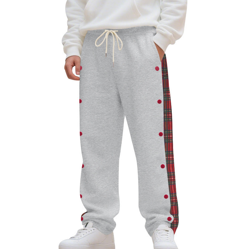 Simple Stitching Casual Sports Breasted Sweatpants