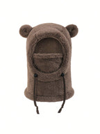 Cute Bear Ear Children Outdoor Keep Warm Ear Protection Hoodie Neck Warmer