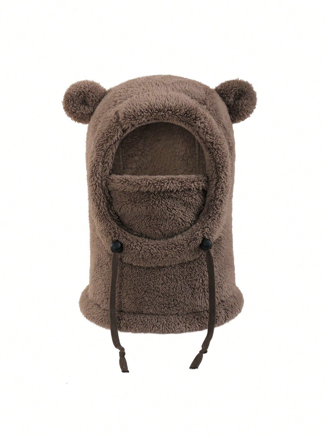 Cute Bear Ear Children Outdoor Keep Warm Ear Protection Hoodie Neck Warmer