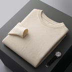 Casual Men's Solid Color Loose Round Neck Wool Sweater