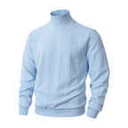 Knitted Solid Color Men's Fashion Jacquard High Collar Warm Sweater